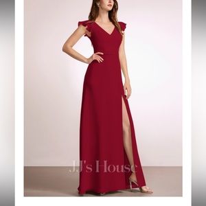 Cinnamon Rose Size 12 A-line V-Neck Floor-Length Bridesmaid Dress